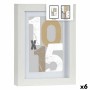 Cadre photo Gift Decor Blanc verre Bois MDF (6 Unités)