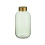 Vase Gift Decor Green Golden Glass 14,5 x 29,5 x 14,5 cm (6 Units)