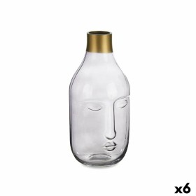 Vase Gift Decor Grey Glass Face 11 x 24,5 x 12 cm (6 Units) Vase Gift Decor Grey Glass Face 11 x 24,5 x 12 cm (6 Units)