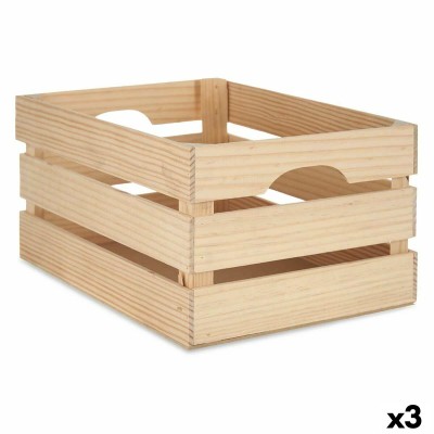Decorative box Gift Decor Natural Pinewood Pine (3 Units)