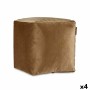 Pouffe Gift Decor Brown polystyrene Velvet (4 Units)