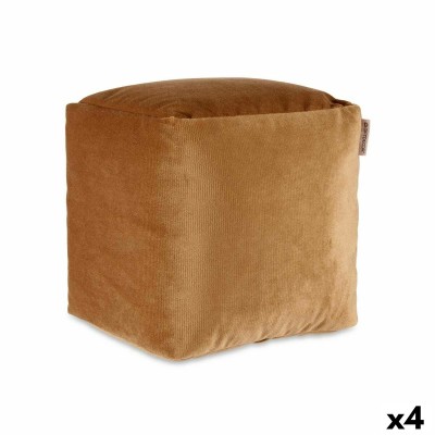 Pouffe Gift Decor Beige polystyrene Velvet (4 Units)