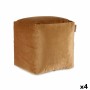 Pouf Gift Decor Beige polystyrène Velours (4 Unités)