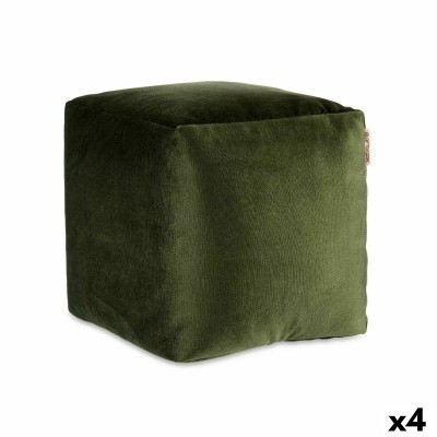Pouffe Gift Decor Green polystyrene Velvet (4 Units)