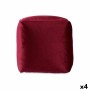 Pouffe Gift Decor Maroon polystyrene Velvet (4 Units)