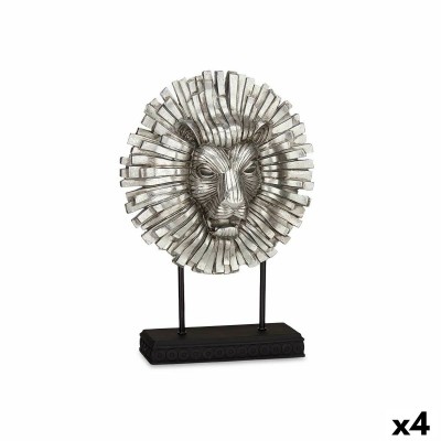 Decorative Figure Gift Decor Silver Lion 28 x 38,5 x 11,5 cm (4 Units)