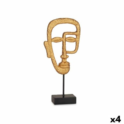 Decorative Figure Gift Decor Golden Face 19,5 x 38 x 10,5 cm (4 Units)