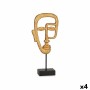 Figurine Décorative Gift Decor Doré Visage 19,5 x 38 x 10,5 cm (4 Unités)