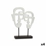 Figurine Décorative Gift Decor Blanc Visage 27 x 32,5 x 10,5 cm (4 Unités)
