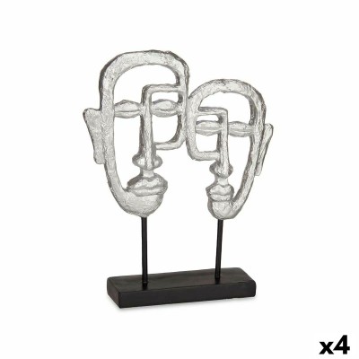 Decorative Figure Gift Decor Silver Face 27 x 32,5 x 10,5 cm (4 Units)