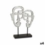 Decorative Figure Gift Decor Silver Face 27 x 32,5 x 10,5 cm (4 Units)