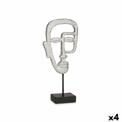 Decorative Figure Gift Decor Silver Face 19,5 x 38 x 10,5 cm (4 Units)