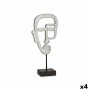 Decorative Figure Gift Decor Silver Face 19,5 x 38 x 10,5 cm (4 Units)