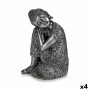 Decorative Figure Gift Decor Silver Buddha Sitting 20 x 30 x 20 cm (4 Units)