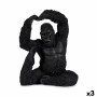 Decorative Figure Gift Decor Black Gorilla Yoga 15,2 x 31,5 x 26,5 cm (3 Units)
