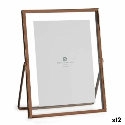 Photo frame Gift Decor Copper Metal Glass Plastic (12 Units)