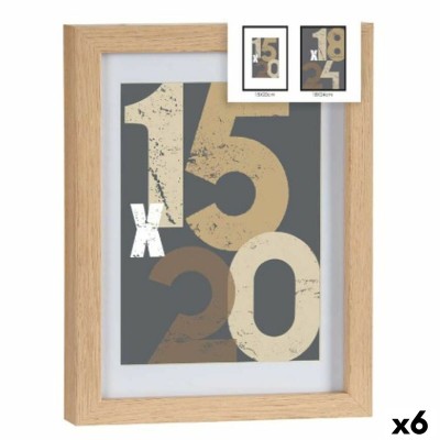Porte photos mural Gift Decor Naturel verre Bois MDF 18 x 24 cm (6 Unités)
