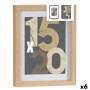 Wall photo frame Gift Decor Natural Glass MDF Wood 18 x 24 cm (6 Units)