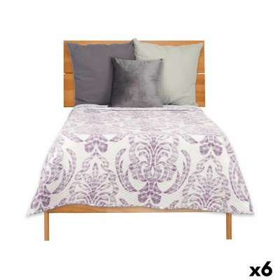 Reversible Bedspread Gift Decor White Purple 180 x 260 cm 260 x 0,3 x 180 cm (6 Units)