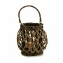 Bougeoir Gift Decor Marron Gris osier verre 29,5 x 24 x 22 cm (6 Unités)
