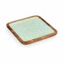 Centre de Table Gift Decor Blanc Marron Vert Polyester Résine Bois de manguier 25 x 25 cm 25,4 x 2,54 x 25,4 cm Feuille d'une pl