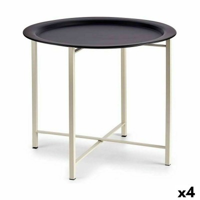 Side table Gift Decor White Black 52 x 44 x 52 cm (4 Units)