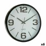 Wall Clock Gift Decor White Black Crystal Plastic 40 x 40 x 5 cm 40 x 5 x 40 cm (6 Units)