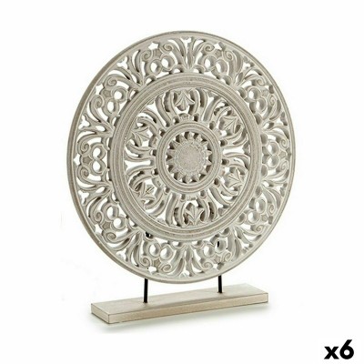 Decorative Figure Gift Decor White Mandala 7 x 49 x 44 cm 44 x 49 x 7 cm (6 Units)