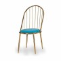 Chair Gift Decor Blue Golden Polyester Iron 48 x 95,5 x 48 cm Bars (2 Units)