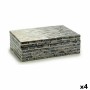 Boîte Décorative Gift Decor Gris Nacre noire Contre-plaqué (4 Unités)