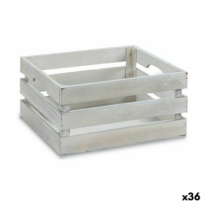 Boîte Décorative Gift Decor Blanc Bois Peuplier Bois de peuplier (36 Unités)