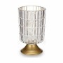 LED Lantern Gift Decor Transparent Golden Glass 10,7 x 18 x 10,7 cm (6 Units)