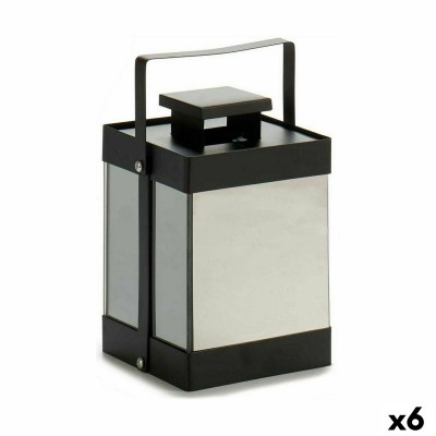 Lanterne à LED Gift Decor Noir 12,5 x 18,5 x 12,5 cm Miroir (6 Unités)
