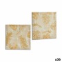 Canvas Gift Decor Golden Leaf of a plant 28 x 28 x 1,5 cm (36 Units)