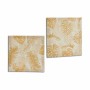 Canvas Gift Decor Golden Leaf of a plant 28 x 28 x 1,5 cm (36 Units)