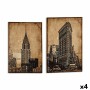 Canvas Gift Decor New York 90 x 3 x 60 cm (4 Units)