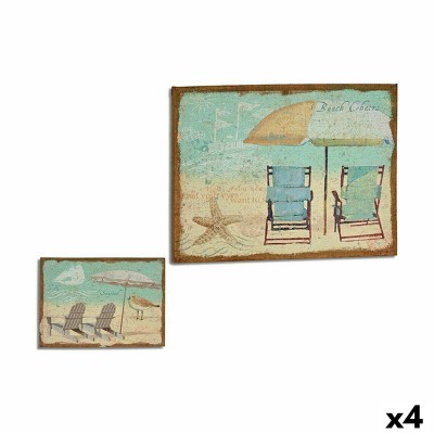 Canvas Gift Decor Beach 70 x 3 x 50 cm (4 Units)
