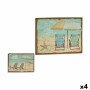 Canvas Gift Decor Beach 70 x 3 x 50 cm (4 Units)