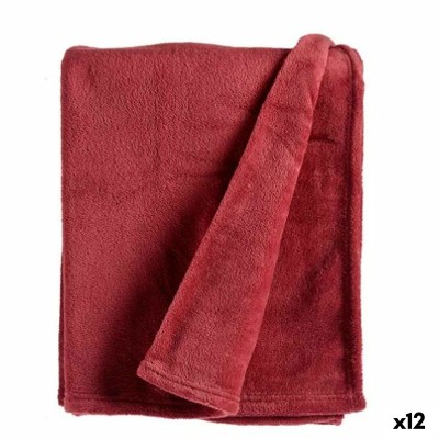 Blanket Gift Decor Dark pink 125 x 0,5 x 150 cm (12 Units)