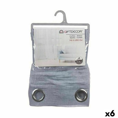 Curtain Gift Decor Blue 140 x 0,1 x 260 cm (6 Units)