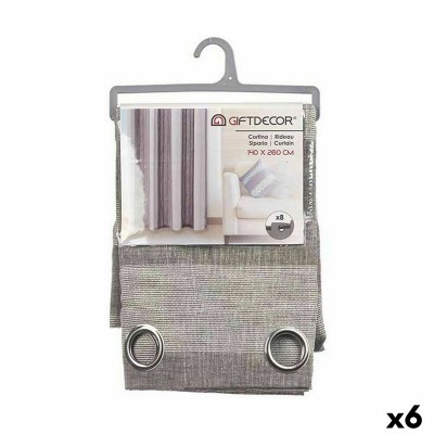 Curtain Gift Decor White Grey 140 x 0,1 x 260 cm (6 Units)