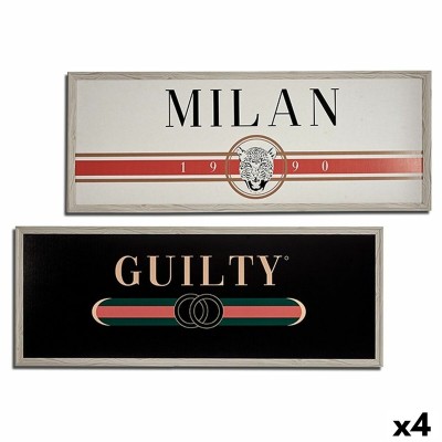 Cadre Gift Decor GUILTY MILAN Blanc Noir Beige Crème Contre-plaqué 2 x 46 x 121 cm (4 Unités)