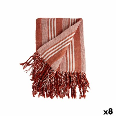 Multipurpose throw Gift Decor White Red 235 x 205 cm Stripes (8 Units)