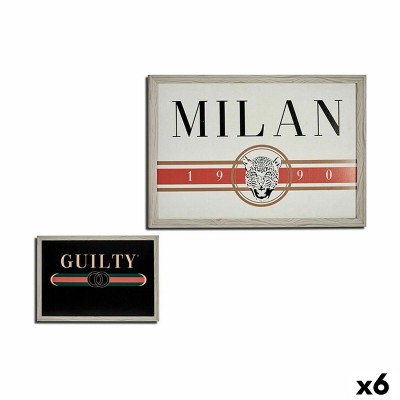 Painting Gift Decor GUILTY MILAN Cream Particleboard 46 x 2 x 66 cm (6 Units)