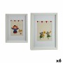 Painting Gift Decor White Multicolour Wood Circus 33 x 3 x 43 cm 32 x 42 x 3 cm (6 Units)