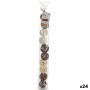 Boule Décorative Gift Decor Blanc Marron Noir 6 x 65 x 6 cm Naturel (24 Unités)