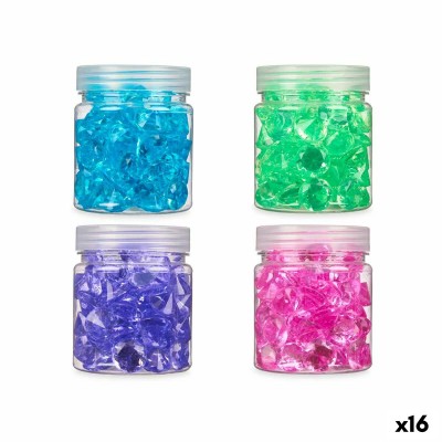 Pierres Décoratives Gift Decor Bleu Vert Violet Rose 150 g Diamant (16 Unités)