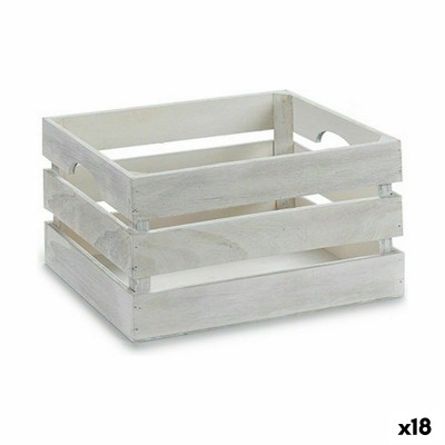 Boîte Décorative Gift Decor Blanc Bois Peuplier Bois de peuplier (18 Unités)