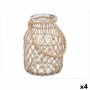 Bougeoir Gift Decor Transparent Naturel verre Corde 20 x 30 cm 20 x 30 x 20 cm Boîte (4 Unités)