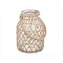 Candleholder Gift Decor Transparent Natural Glass Rope 20 x 30 cm 20 x 30 x 20 cm Tin (4 Units)